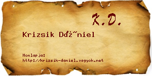 Krizsik Dániel névjegykártya